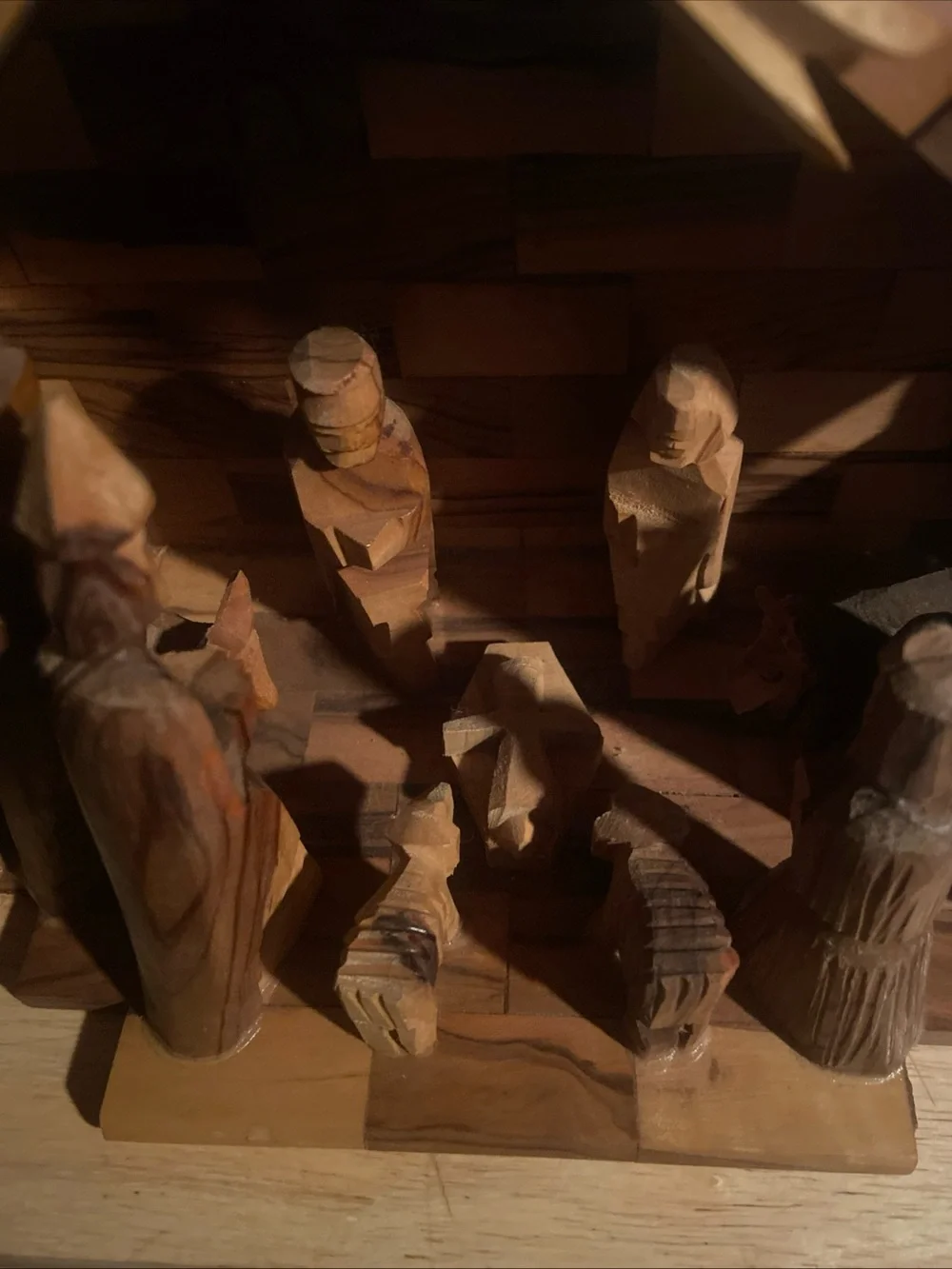 Nativity creche /vintage made in Bethlehem West Bank olive wood